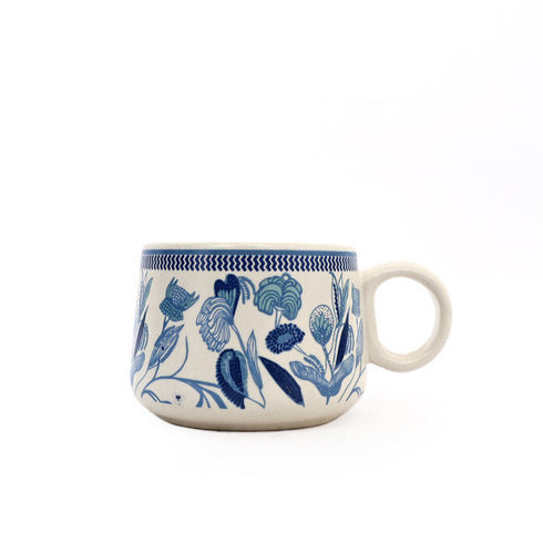 Handcrafted Blue Teapot and cup set (1 Kettle and 6 cups)